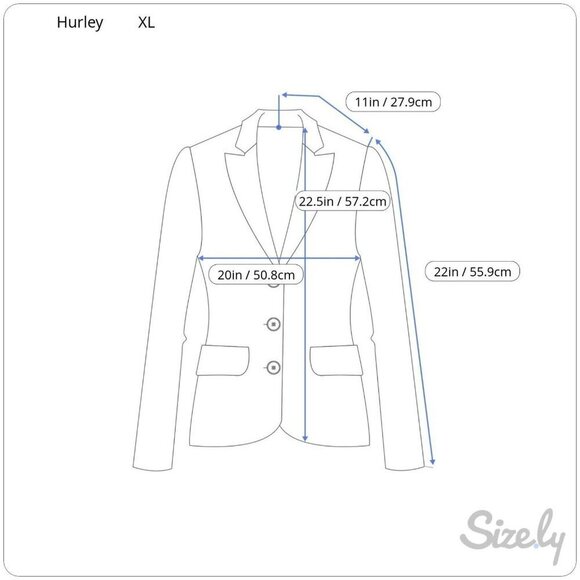 HURLEY Juniors XL X Large Casual Blazer Jacket White & Blue Nautical Striped - Picture 3 of 9